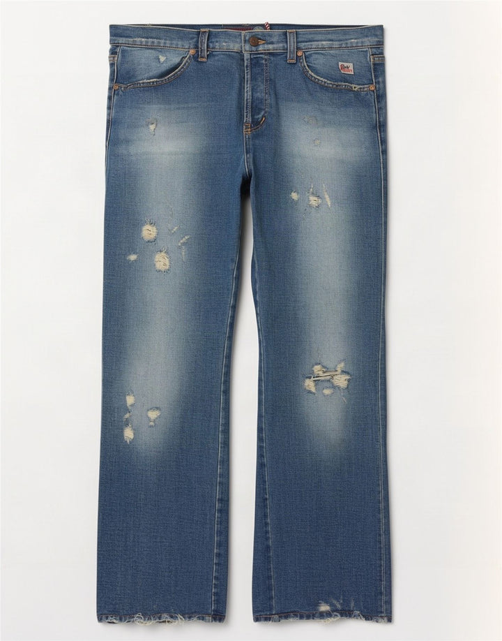 Женские потертые джинсы Roy Rogers Bootcut W34 L32, синий хлопок