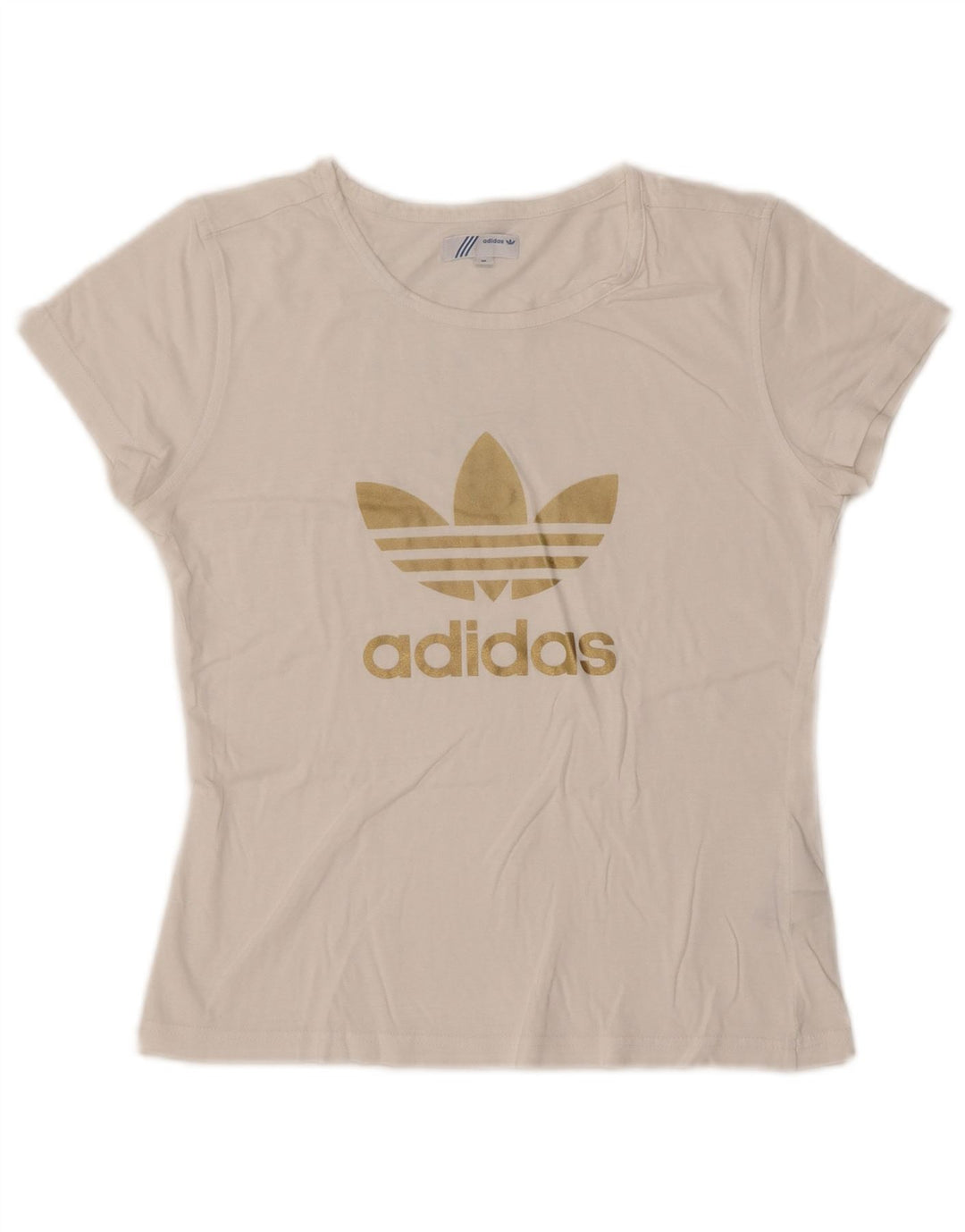 Женская футболка с рисунком Adidas Top EU 36, маленькая, белый хлопок