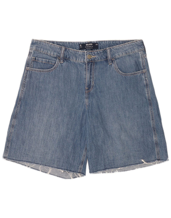 Женские мешковатые джинсовые шорты Hollister с низкой талией W30, средний синий хлопок