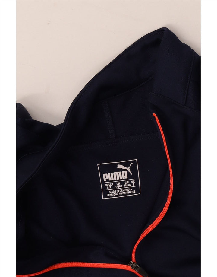 Мужской пуловер с воротником на молнии Puma, маленький темно-синий