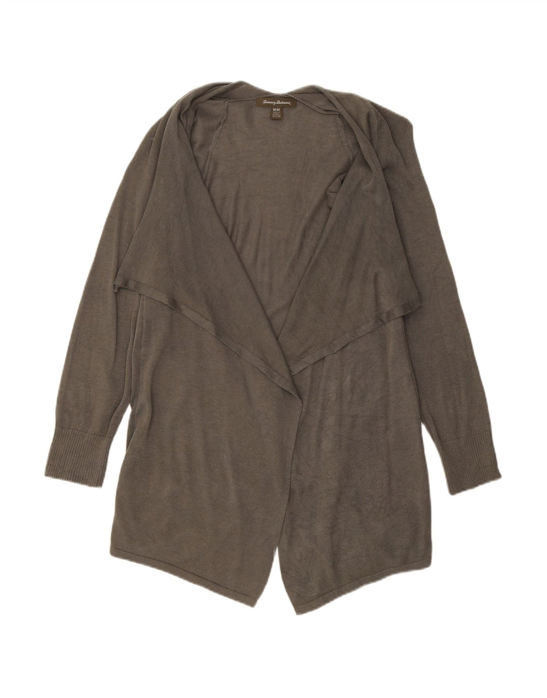 TOMMY BAHAMA Womens Open Cardigan Sweater UK 12 Medium Grey Cotton