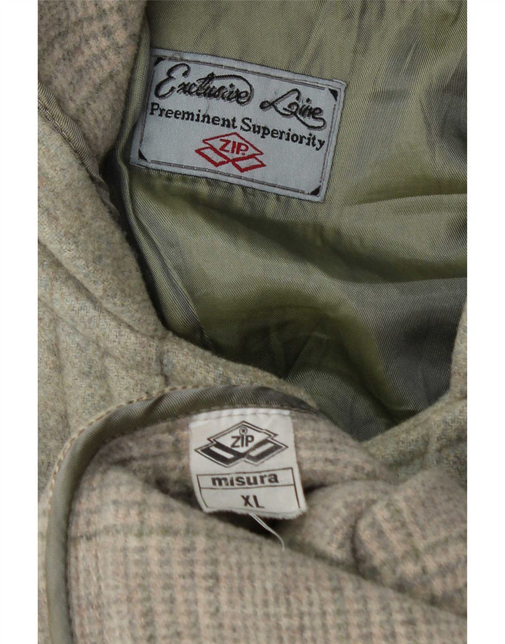 Мужской дафлкот с капюшоном на молнии, UK 42 XL, шерсть цвета хаки