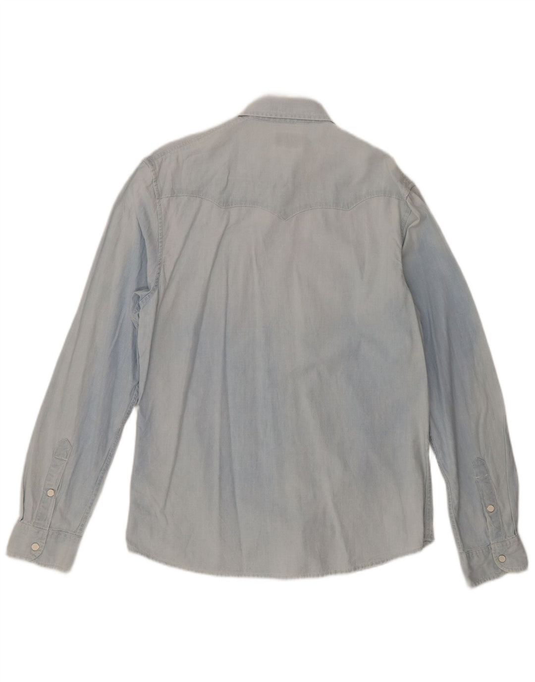 Мужская рубашка Wrangler Regular из хлопка среднего синего цвета