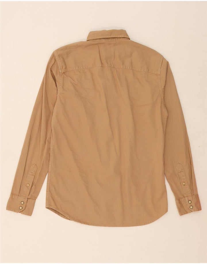 JACK & JONES Mens Shirt Small Beige Cotton Vintage Jack & Jones and Second-Hand Jack & Jones from Messina Hembry 