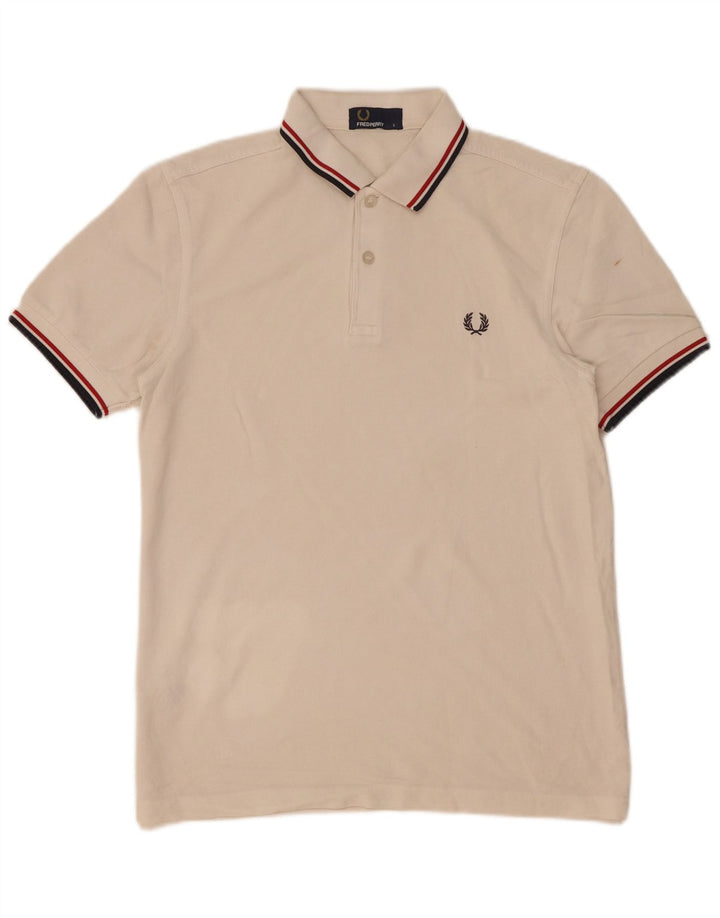 Мужская рубашка-поло Fred Perry, маленькая белая полосатая хлопковая ткань