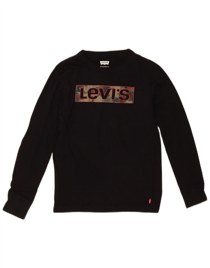 LEVI'S Boys Graphic Top Long Sleeve 13-14 Years Black