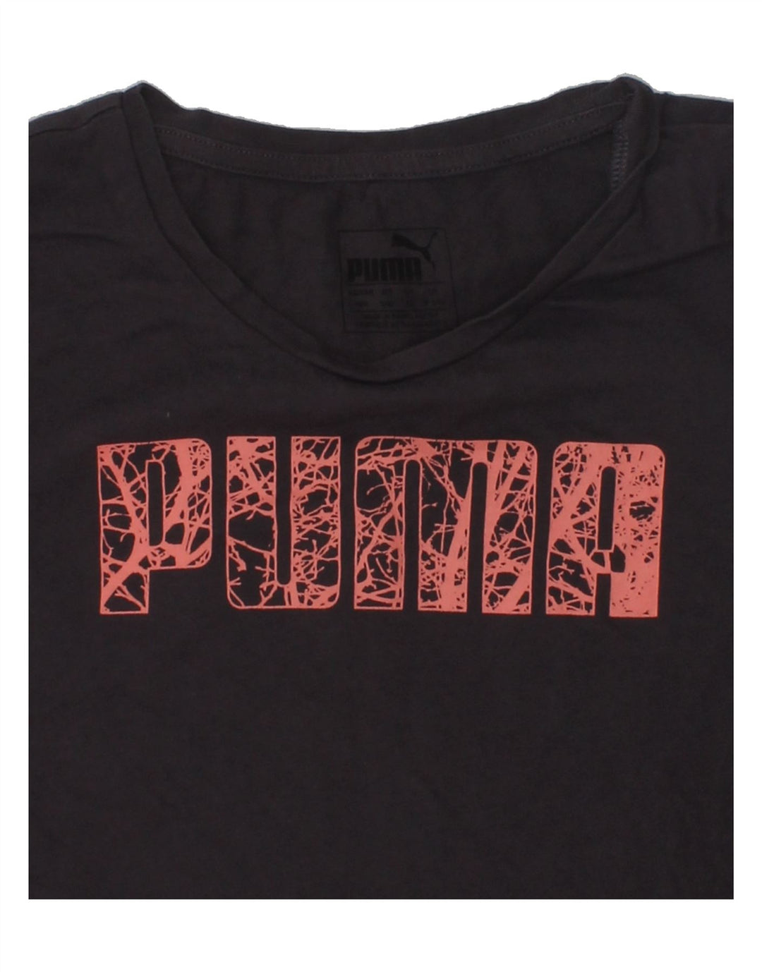 PUMA Girls Graphic T-Shirt Top 9-10 Years Black Cotton | Vintage Puma | Thrift | Second-Hand Puma | Used Clothing | Messina Hembry 