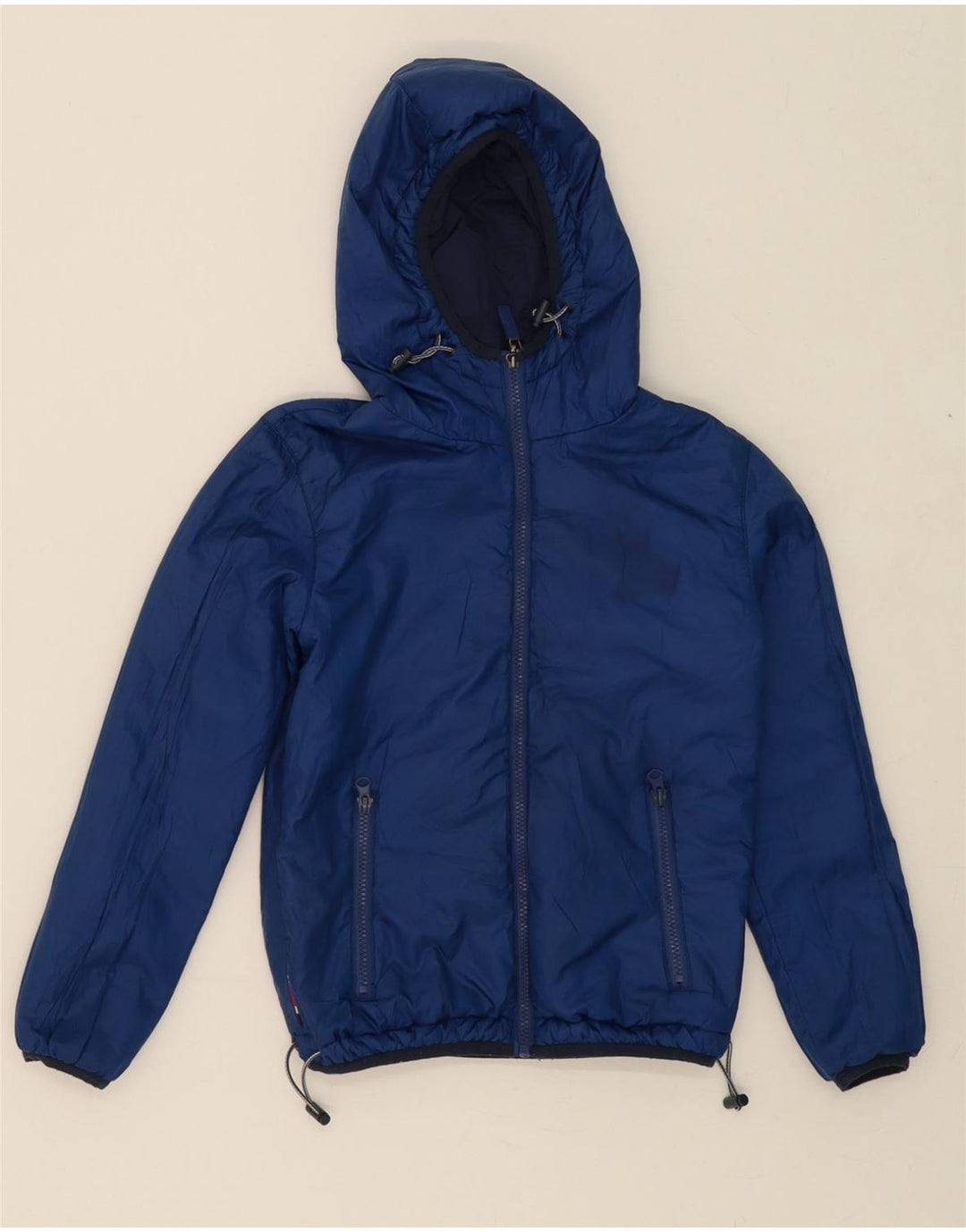 INVICTA Boys Hooded Reversible Jacket 9-10 Years Navy Blue Polyester Vintage Invicta and Second-Hand Invicta from Messina Hembry 