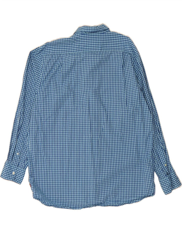 IZOD Mens Big & Tall Shirt XL Blue Gingham Cotton Vintage Izod and Second-Hand Izod from Messina Hembry 