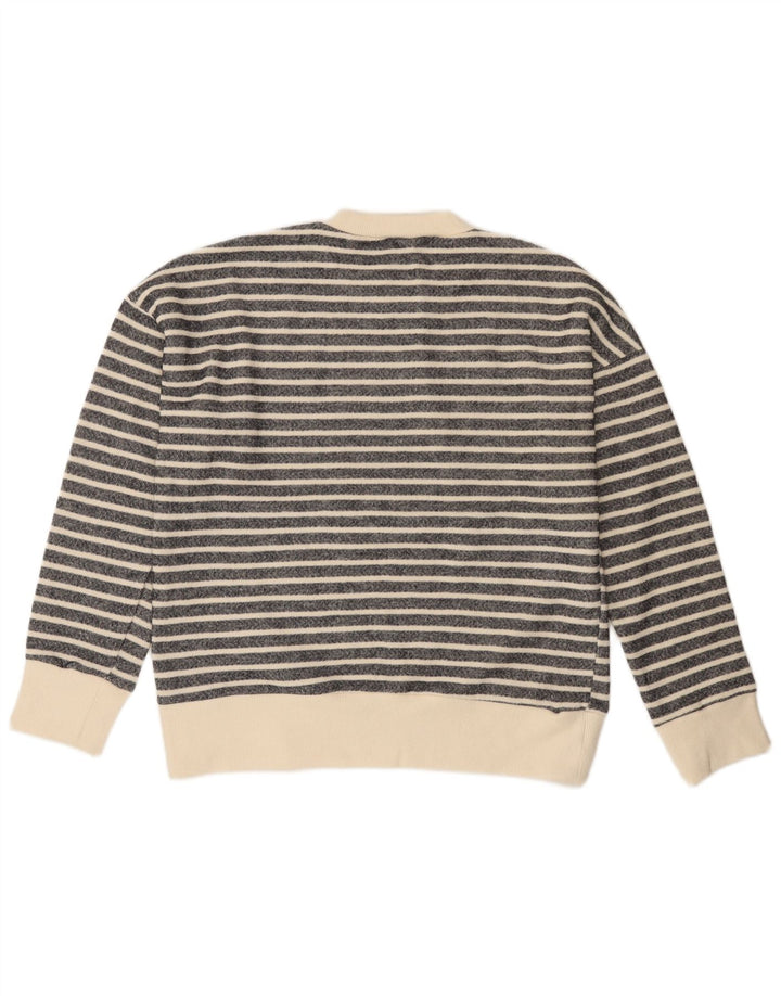 Женский джемпер с круглым вырезом ZARA UK 14, средний полиэстер в черную полоску