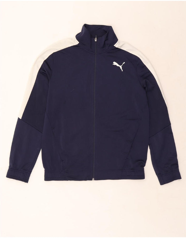 Мужской спортивный костюм Puma, верхняя куртка, средний темно-синий, полиэстер с цветными блоками