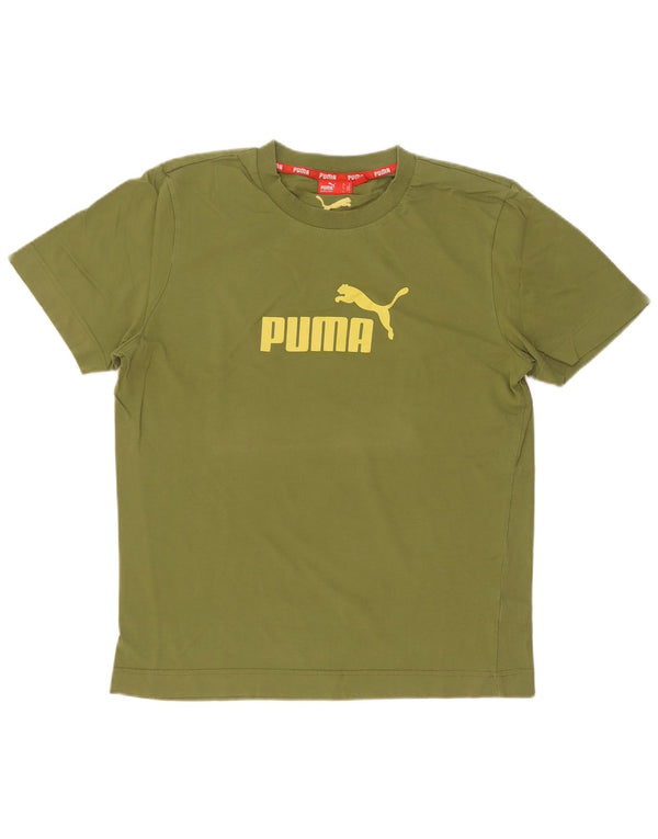 Мужская футболка с рисунком Puma, средний зеленый цвет