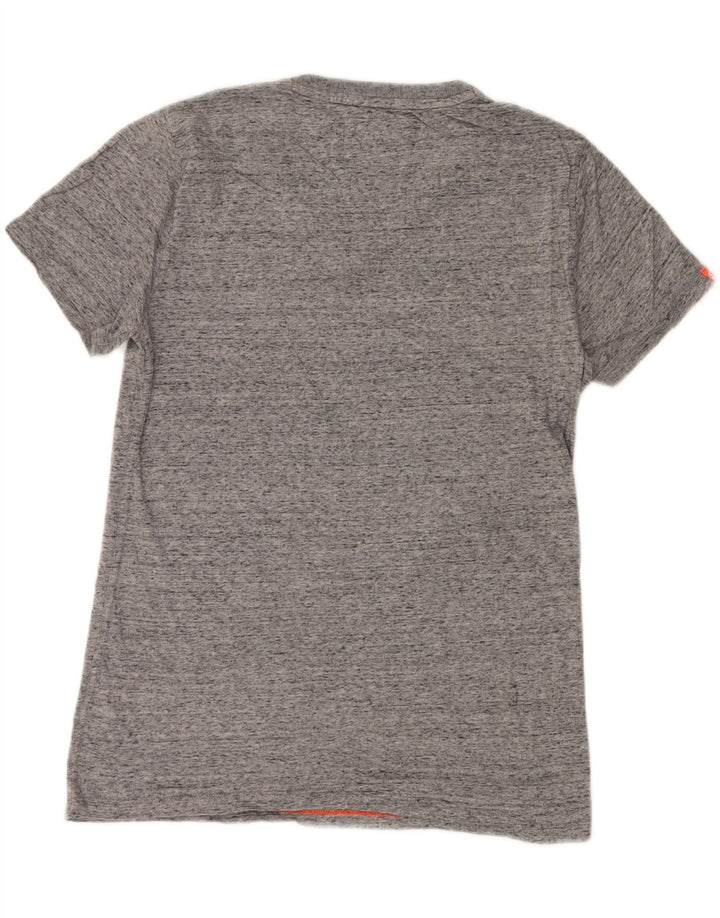 SUPERDRY Мужская футболка из хлопка среднего серого цвета с крапинками