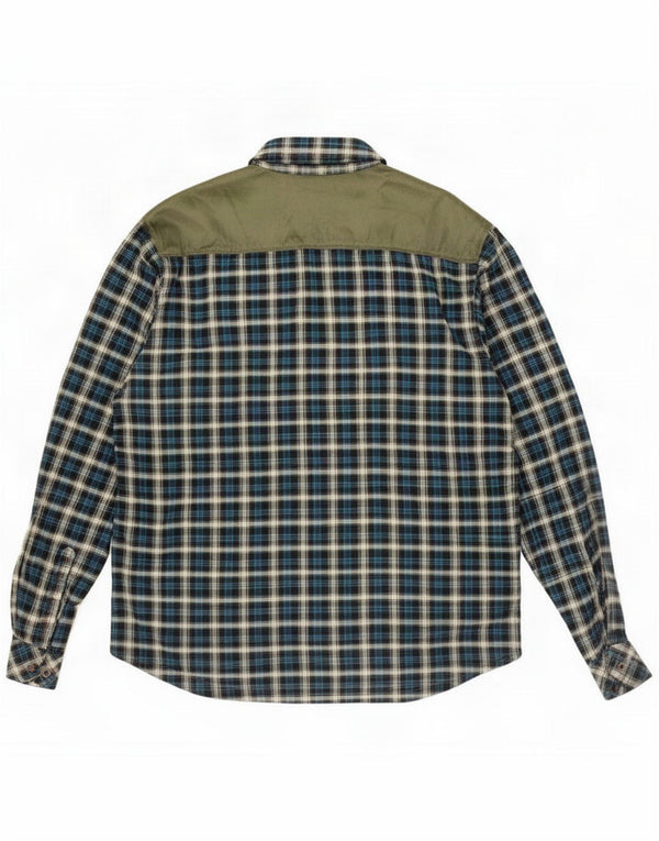 Винтажная мужская фланелевая рубашка Lumberjack 3XL темно-синего цвета в клетку из полиэстера