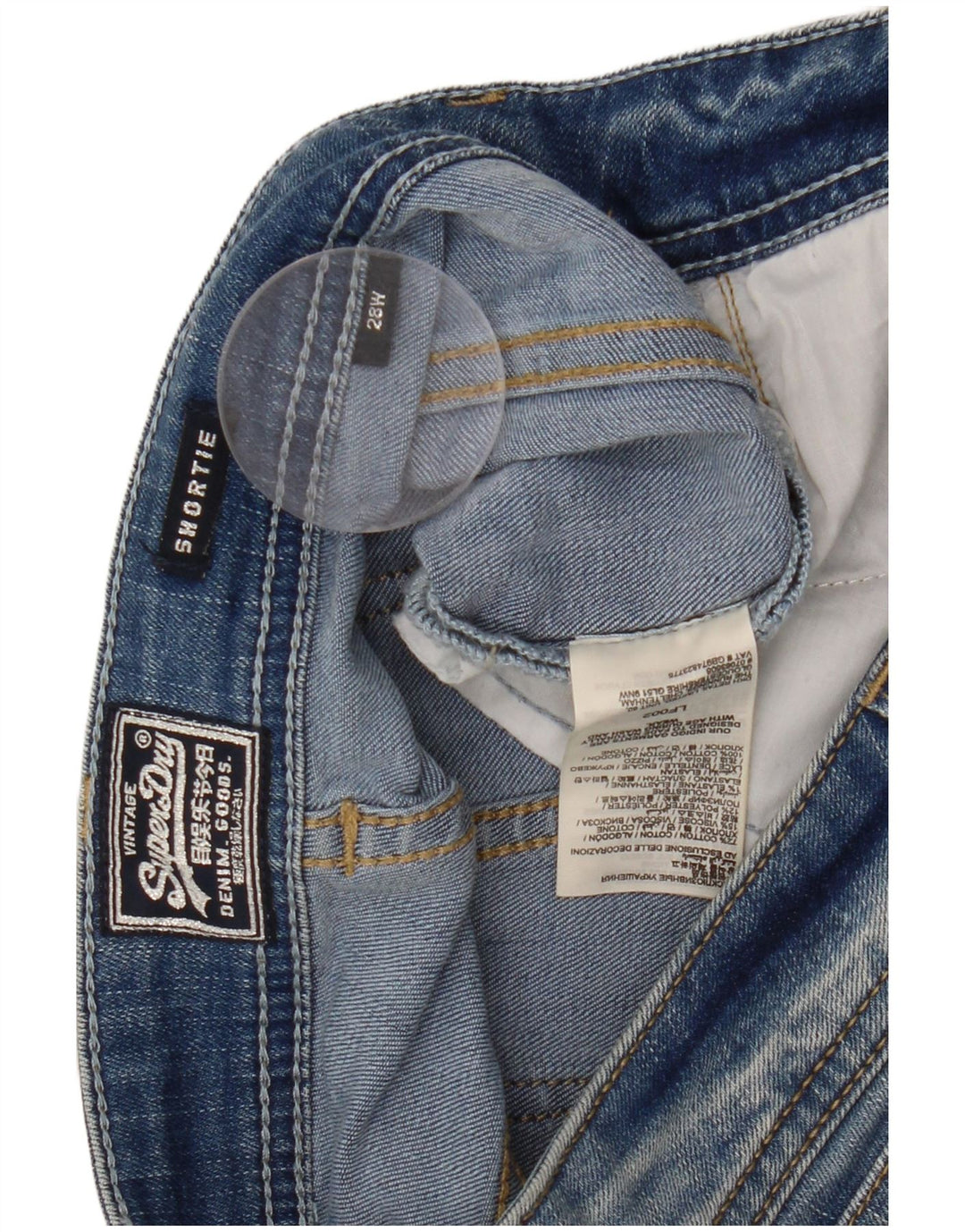 SUPERDRY Женские джинсовые шорты W28, средний синий хлопок, хлопок