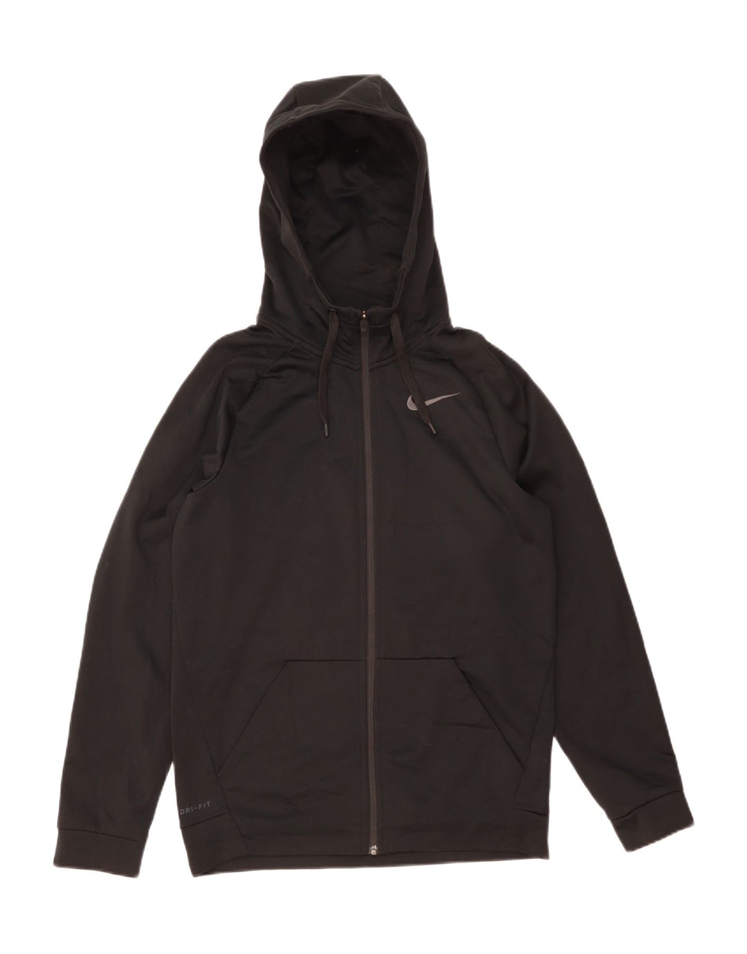Мужской свитер с капюшоном на молнии Nike Dri Fit, маленький черный, полиэстер