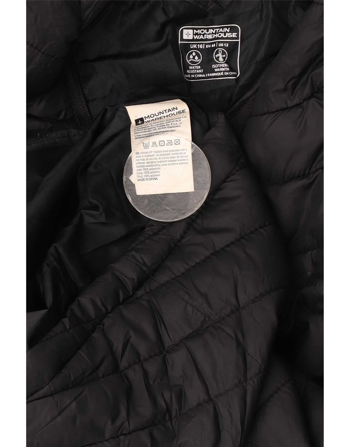 Женская стеганая куртка с капюшоном Mountain Warehouse UK 16, большой черный полиамид
