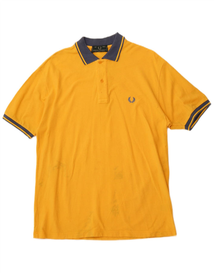 Мужская рубашка поло FRED PERRY, хлопок среднего желтого цвета