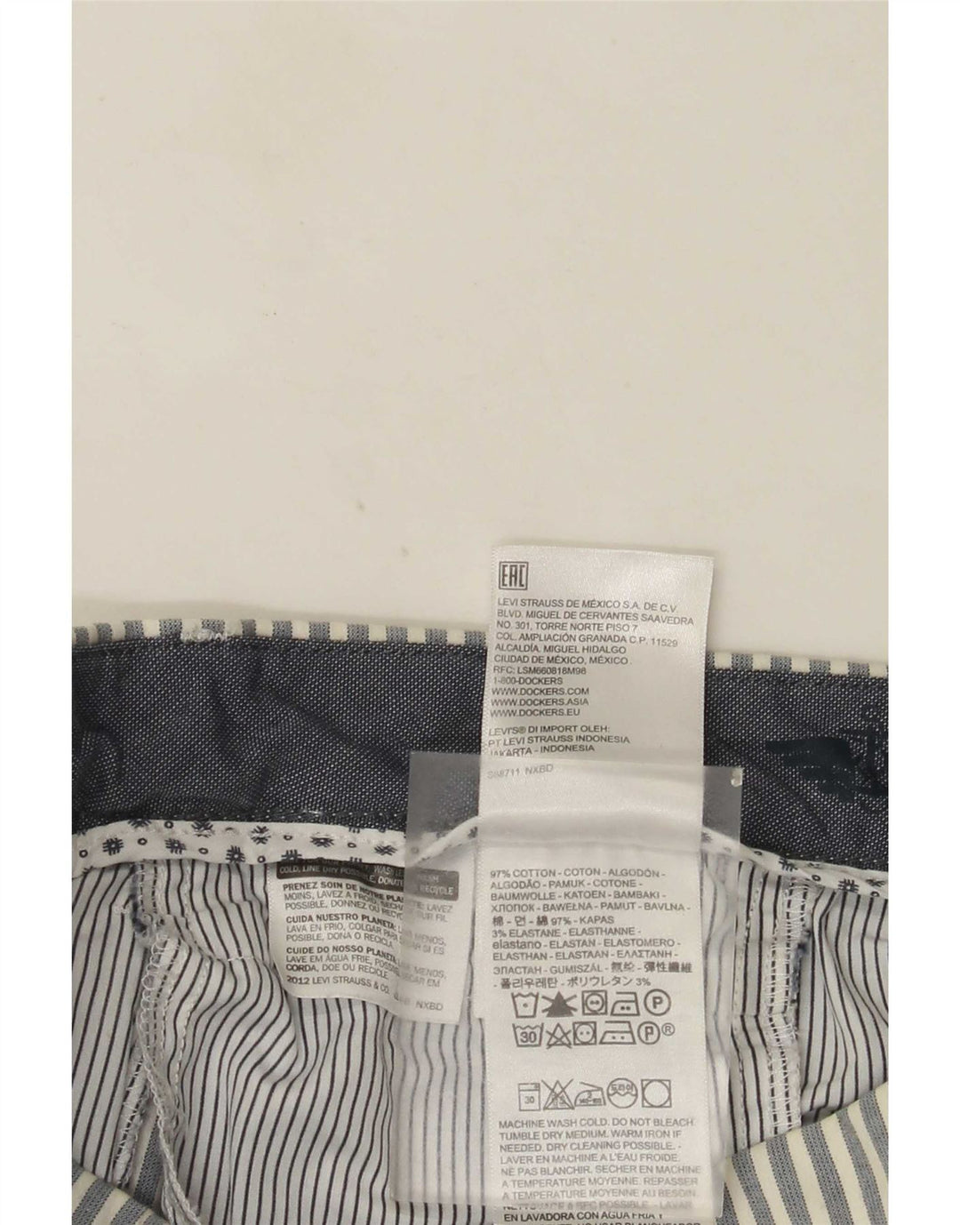 Мужские шорты чинос Dockers W32, хлопок, серая полоска, большие размеры
