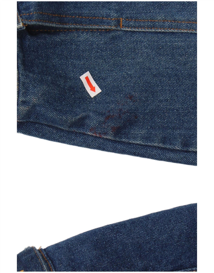BLAKELY Mens Denim Sherpa Jacket UK 40 Large Blue Cotton