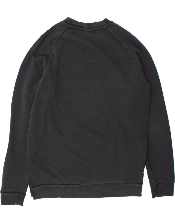 ADIDAS Mens Graphic Sweatshirt Jumper Small Black Cotton Vintage Adidas and Second-Hand Adidas from Messina Hembry 