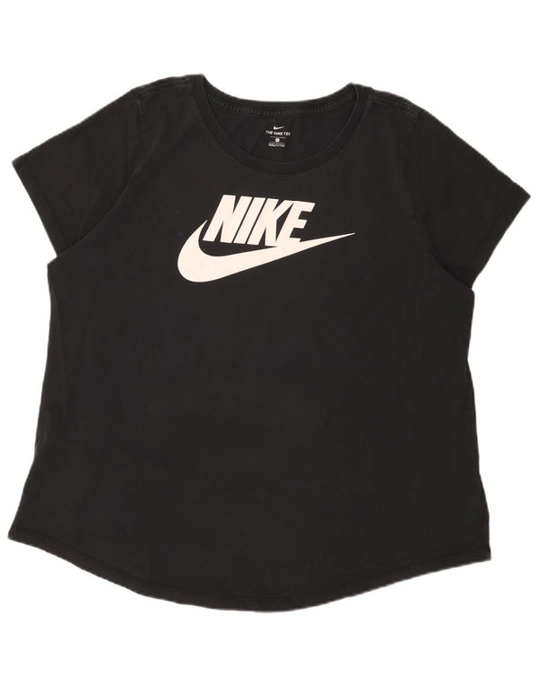 Женская футболка с рисунком Nike Top UK 18 XL, черный хлопок