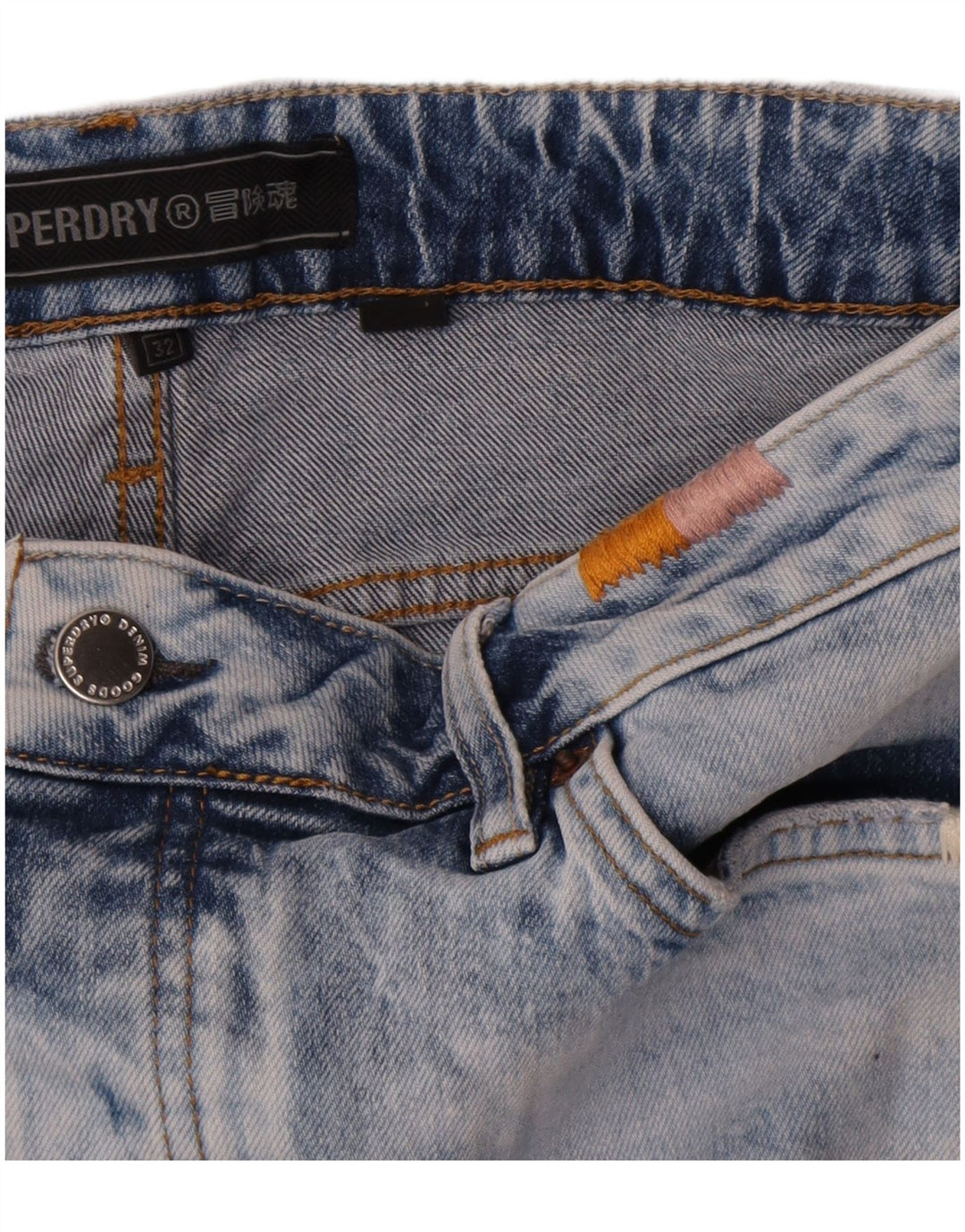 Женские джинсовые шорты Superdry W32, большие синие, хлопок
