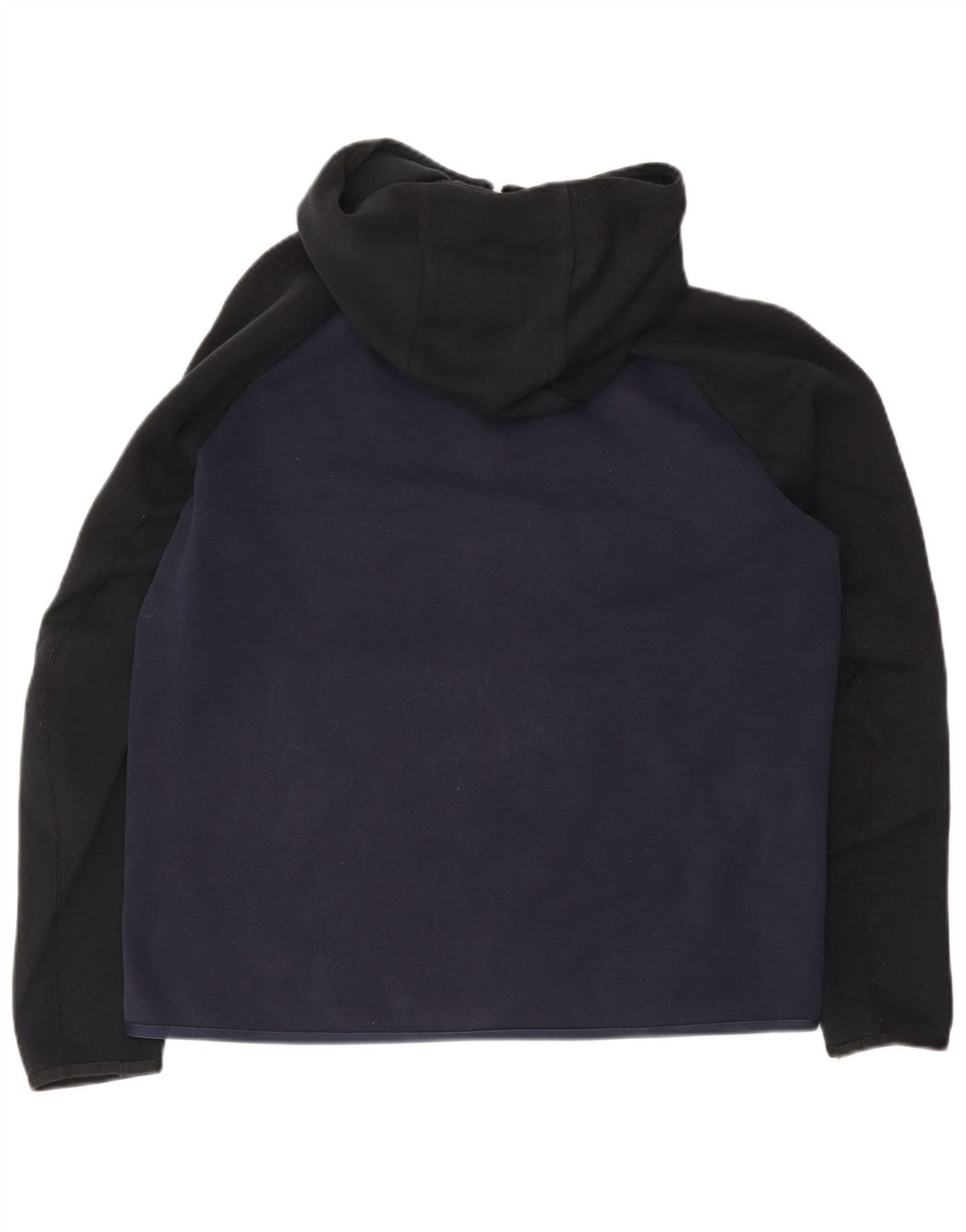 Мужской свитер с капюшоном на молнии NIKE, большой размер, темно-синий, хлопковый с цветными блоками