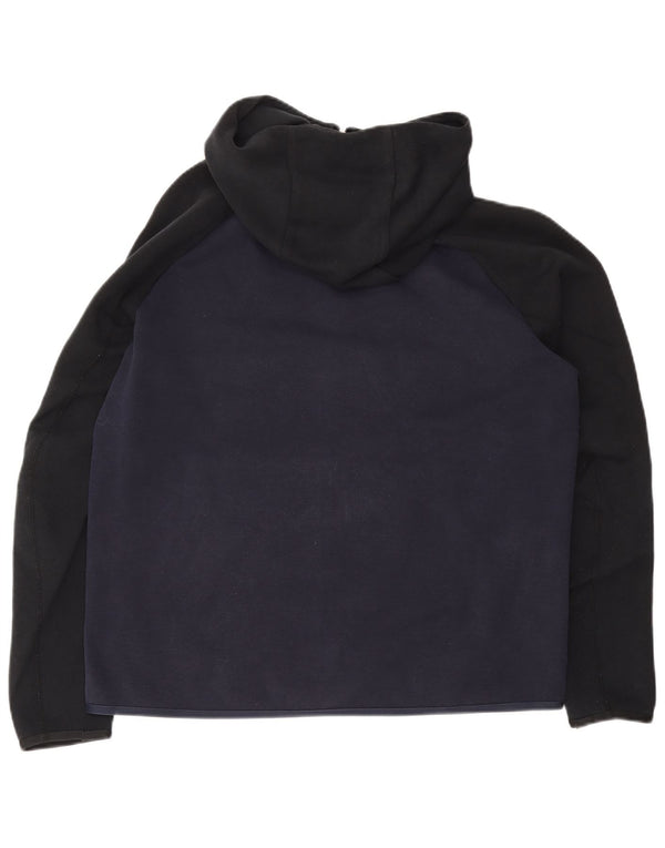 Мужской свитер с капюшоном на молнии NIKE, большой размер, темно-синий, хлопковый с цветными блоками