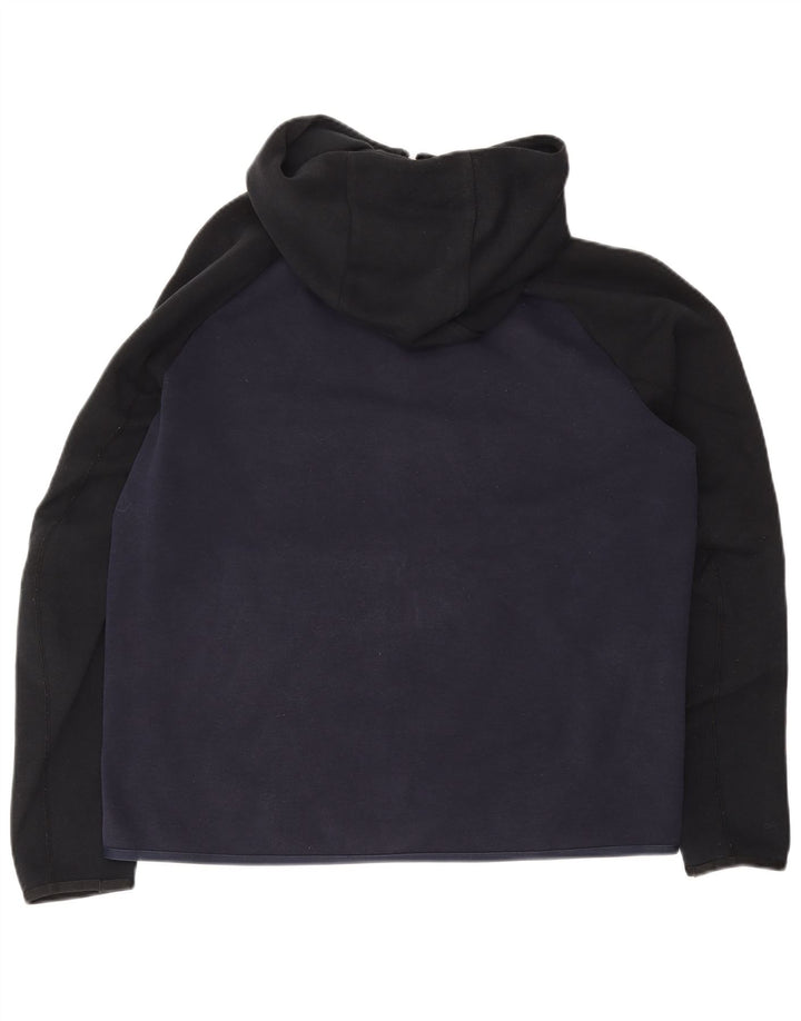 Мужской свитер с капюшоном на молнии NIKE, большой размер, темно-синий, хлопковый с цветными блоками