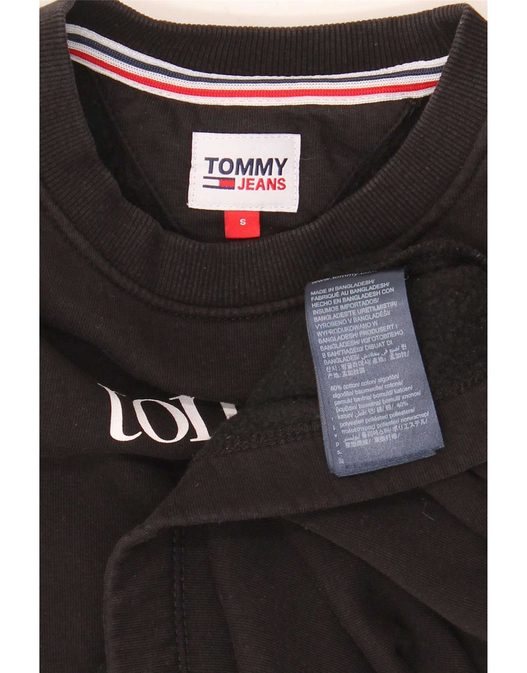 Женский свитер большого размера с рисунком Tommy Hilfiger UK 10, маленький черный
