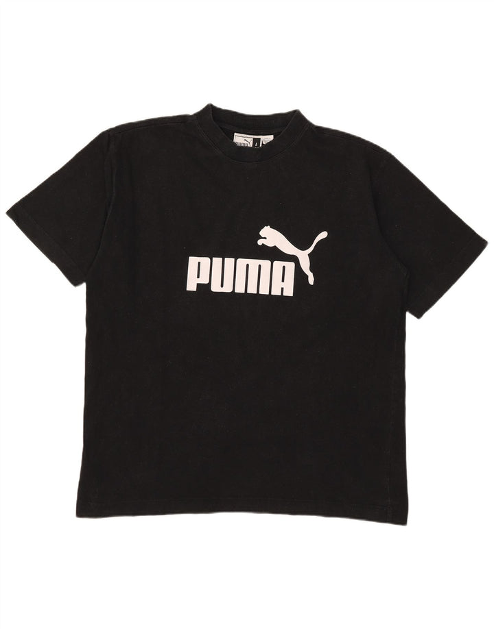Мужская футболка с рисунком Puma, большая черная хлопковая рубашка