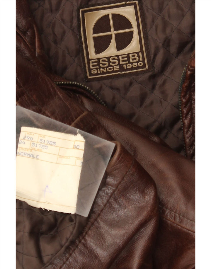 Мужская кожаная куртка Essebi IT 52 XL Коричневая кожа