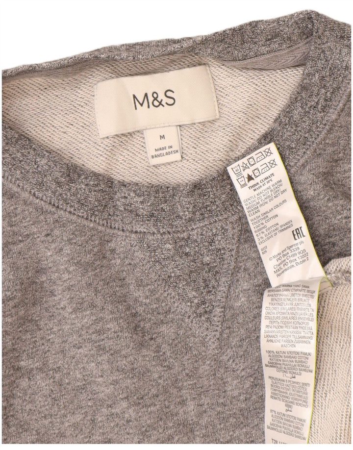 Мужской свитер Marks & Spencer, хлопковый джемпер среднего серого цвета