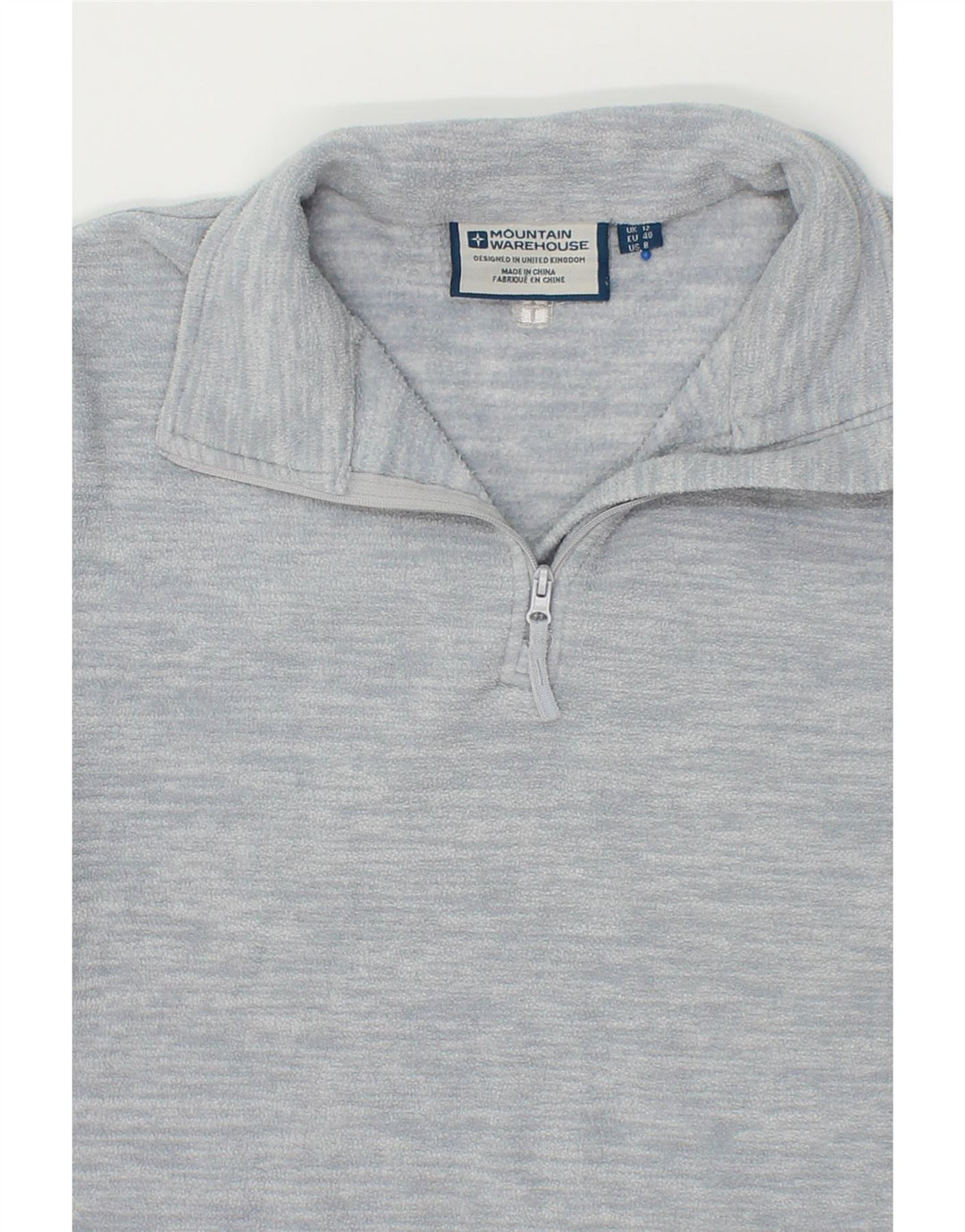 MOUNTAIN WAREHOUSE Womens Zip Neck Fleece Jumper UK 12 Medium  Grey Vintage Mountain Warehouse and Second-Hand Mountain Warehouse from Messina Hembry 