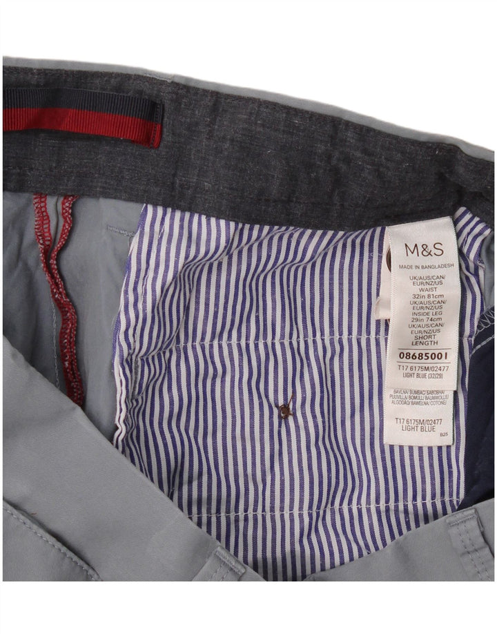 Мужские прямые костюмные брюки Marks & Spencer W32 L29 синие, хлопок
