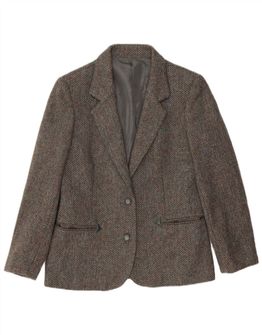 LANIFICO CAMPORE Женский пиджак на 2 пуговицах IT 44 Средний коричневый с шевроном