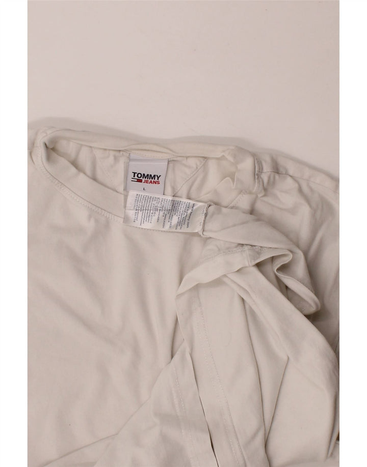 TOMMY HILFIGER Mens T-Shirt Top Large White Cotton Vintage Tommy Hilfiger and Second-Hand Tommy Hilfiger from Messina Hembry 