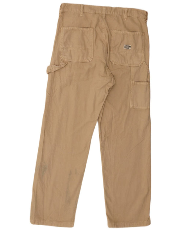 Мужские прямые брюки карго Jack & Jones W31 L30 бежевые, хлопок