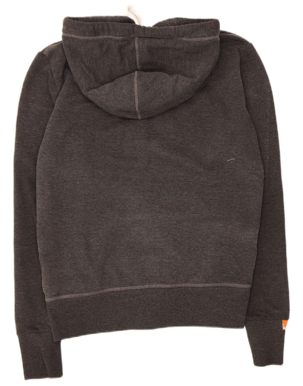 Мужской свитер с капюшоном на молнии Superdry, маленький серый, хлопковый