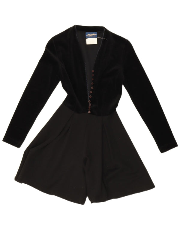 Женский бархатный комбинезон Spazio с длинными рукавами UK 6 XS, черный, шерсть