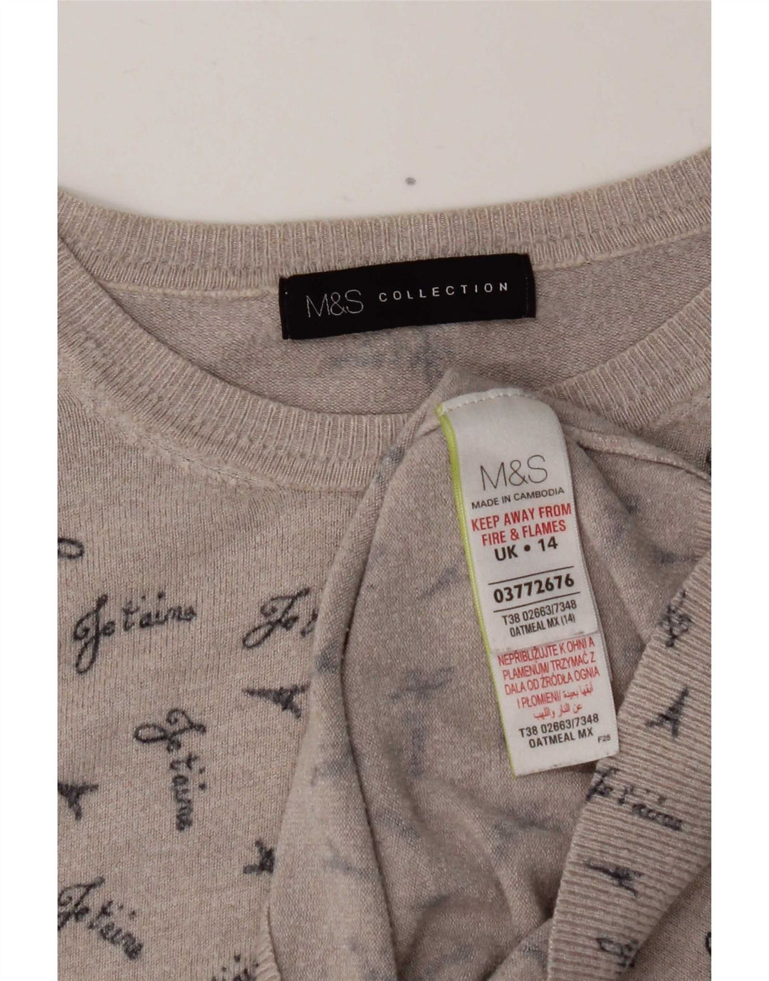 Женский джемпер с вырезом «лодочка» Marks & Spencer, Великобритания 14, средний серый