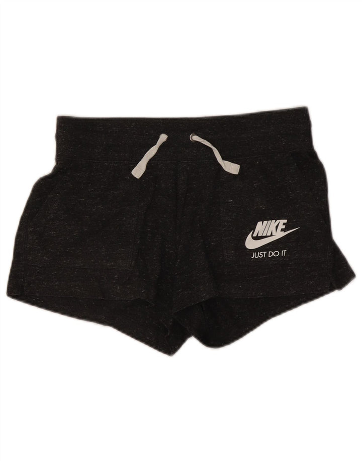 Женские спортивные шорты Nike UK 12, хлопок среднего серого цвета с крапинками