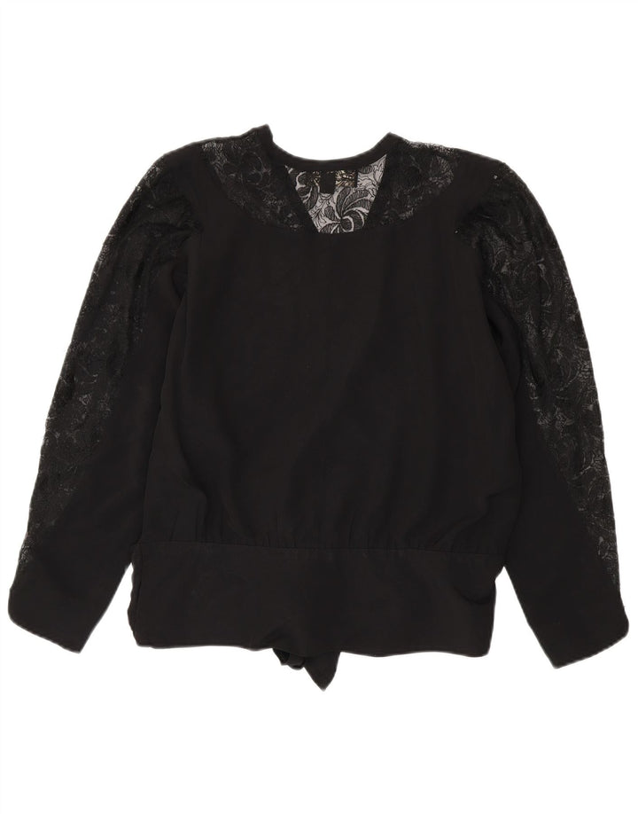 Улучшенная женская блузка с длинным рукавом, топ EU 40, средний черный, вискоза