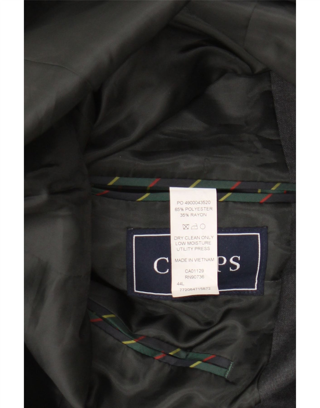 Мужской пиджак Chaps с 2 пуговицами, Великобритания 44, 2XL, серый полиэстер