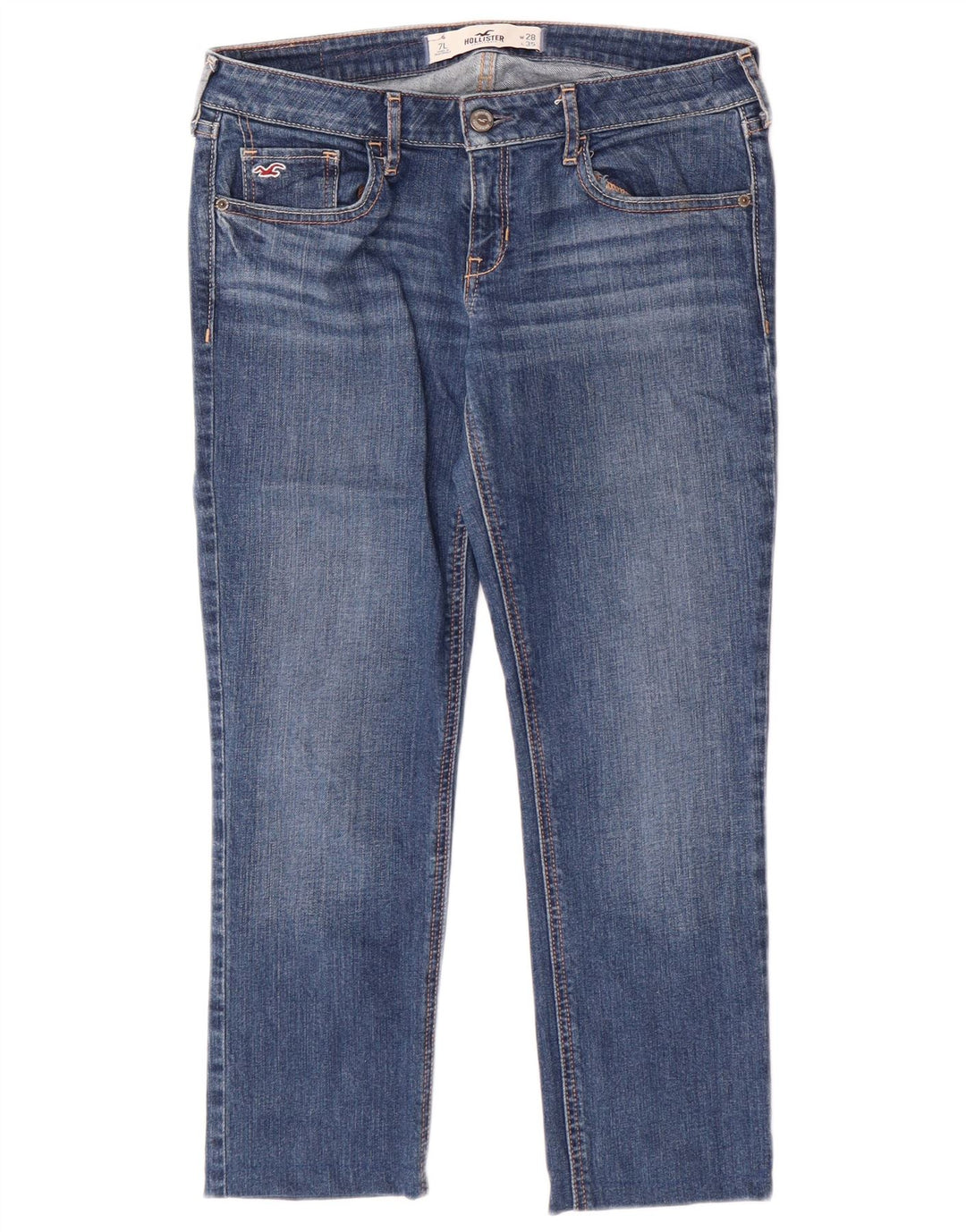 Женские укороченные джинсы Hollister US 7 Medium W28 L24 Синие