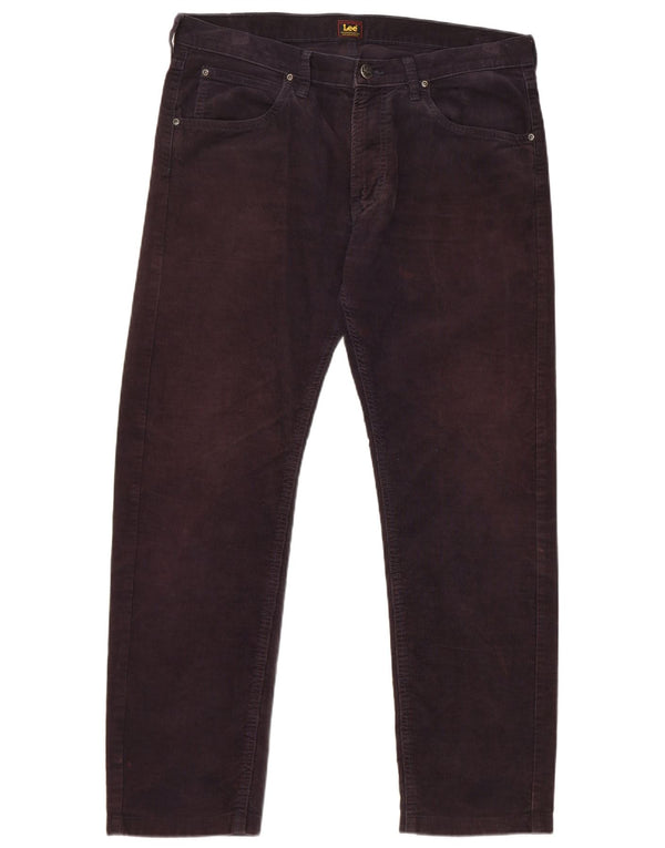 Lee Mens Daren Zip Fly Прямые вельветовые брюки W34 L29 Темно-синий хлопок