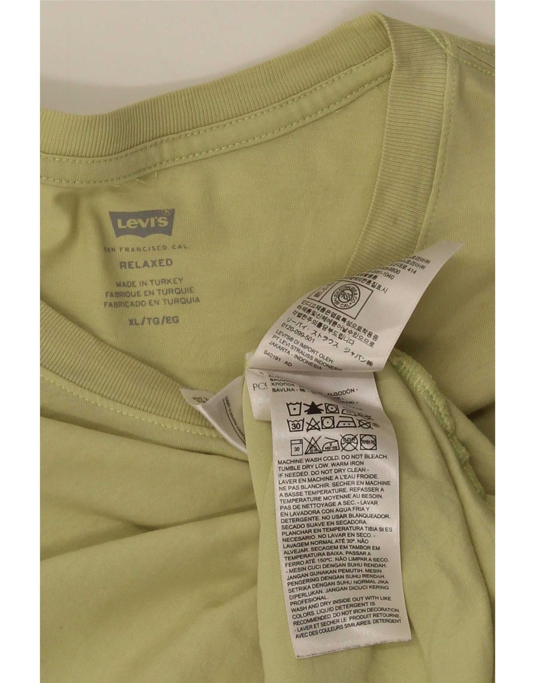 Мужская свободная футболка Levi's Top XL Хаки Хлопок