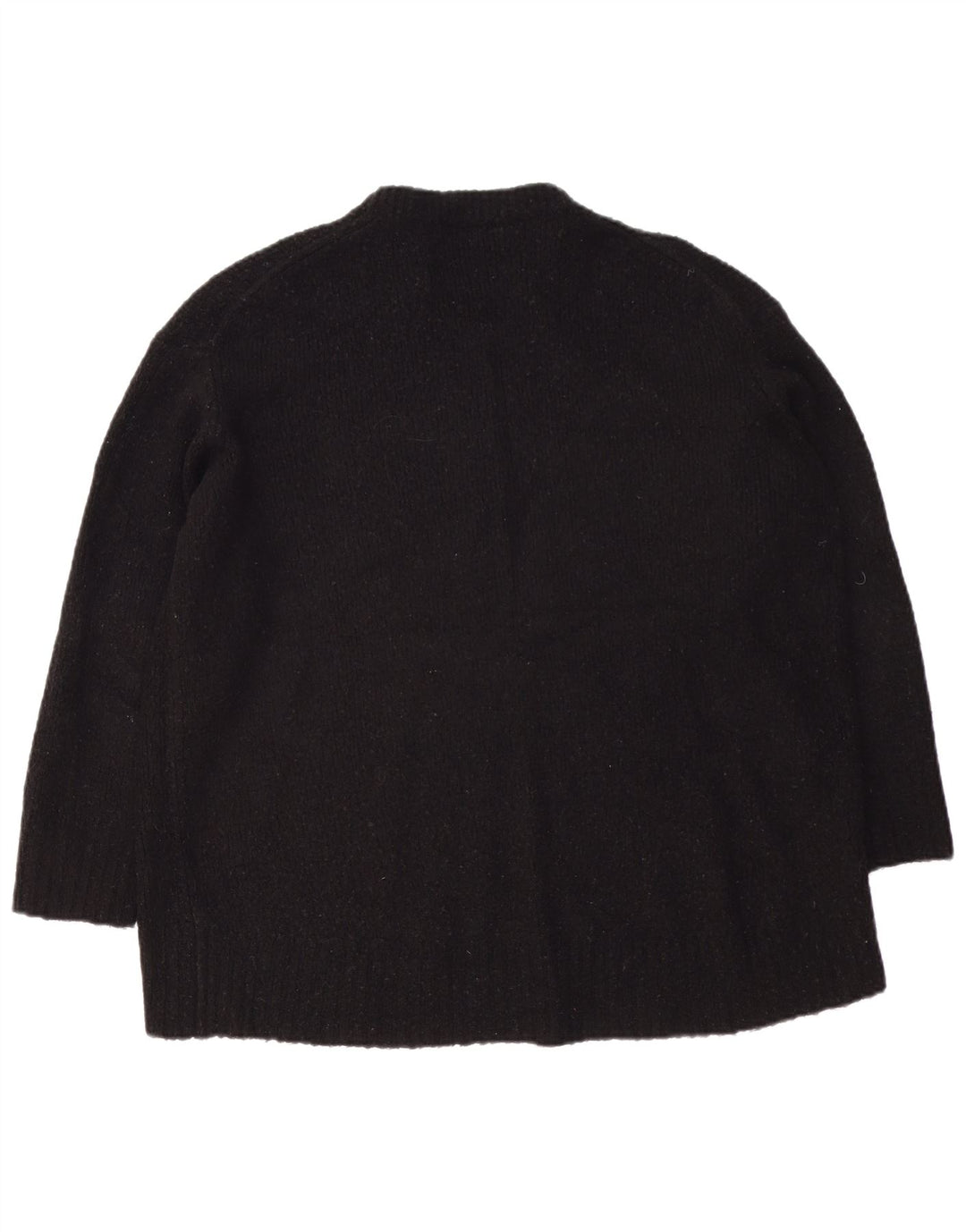 Женский свободный джемпер с круглым вырезом Zara UK 14, средний черный акрил