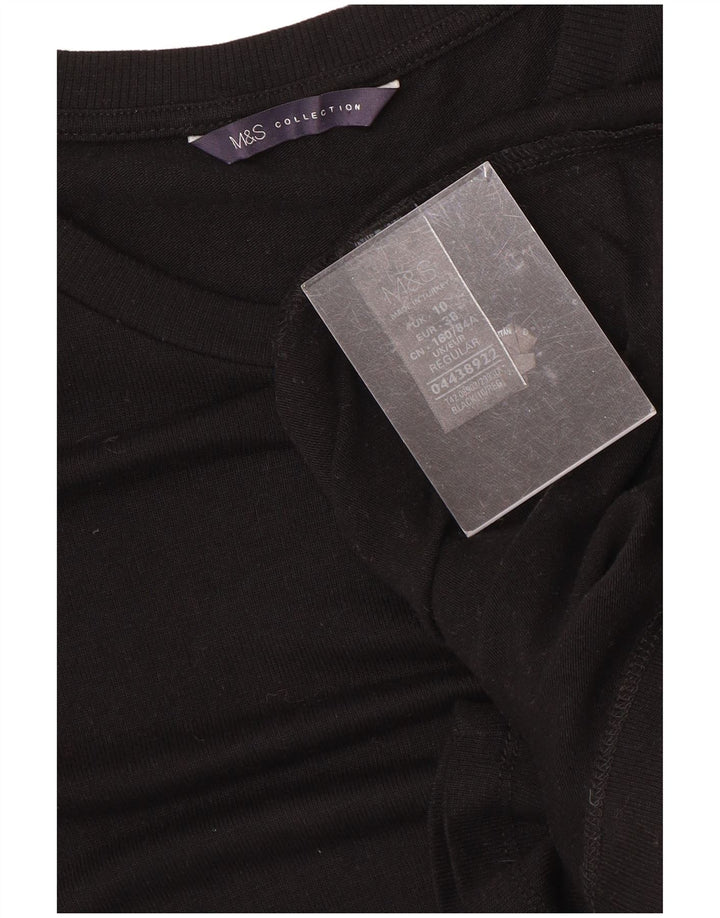 Женское платье-футляр с рукавом 3/4 MARKS & SPENCER UK 10, маленькое черное полиэстер